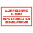 Legionella Preventie Sticker